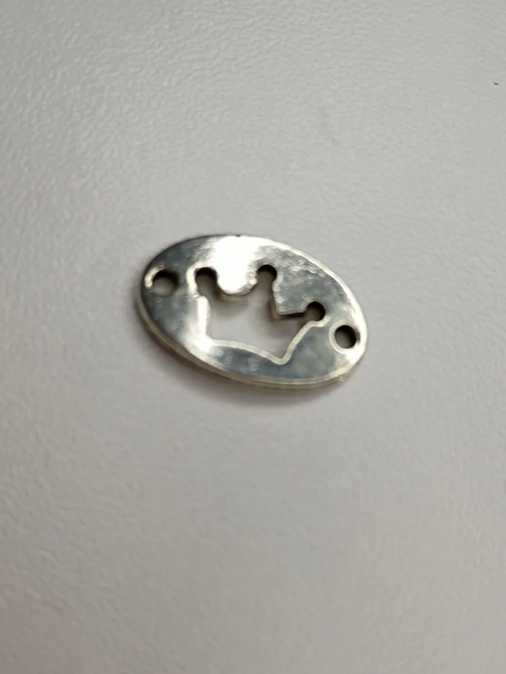 Silver Crown Accent Princess Pendant Charm